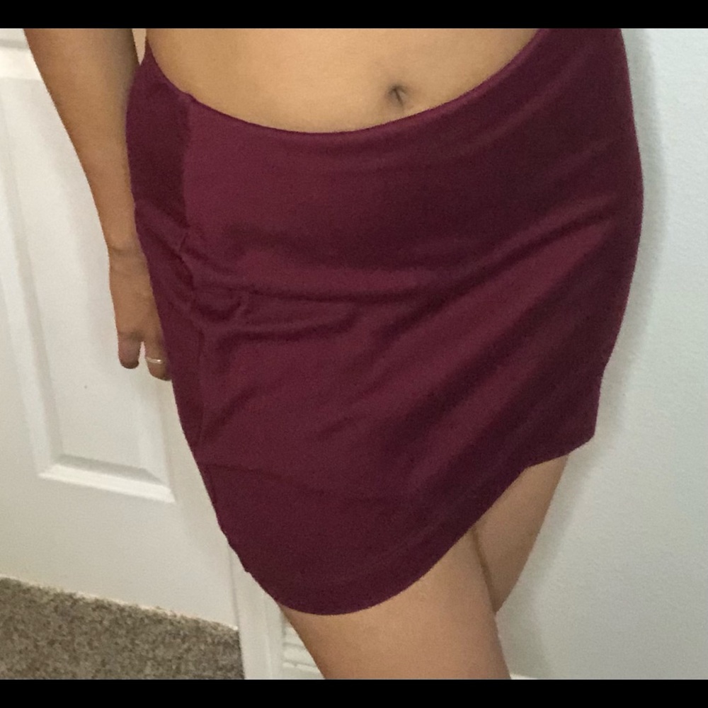 Burgundy Mini Skirt. Size M
